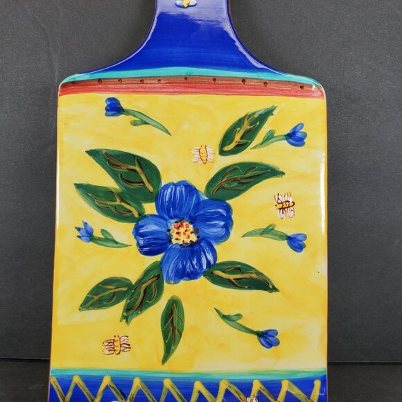 Hand-Painted Ceramic Cutting Board & Cheese Knife Set Linda Raffell - Picture 9 of 9